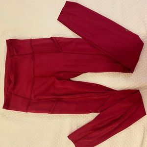 Size 2 Red Lulu Lemon Leggings 7/8 crop!!